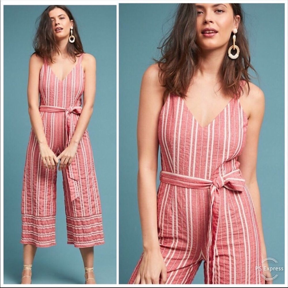 Anthropologie  cropped Leg Wide Jumpsuit